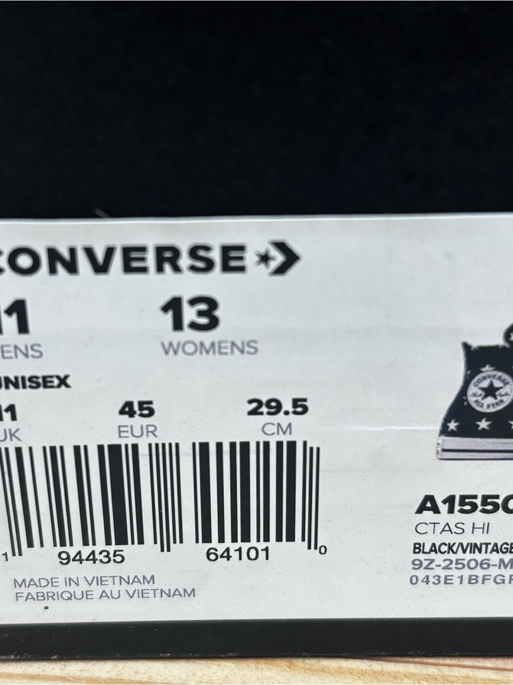 Converse Chuck Taylor All Star High Celestial Star Print Black White Men’s 11 - Picture 6 of 6